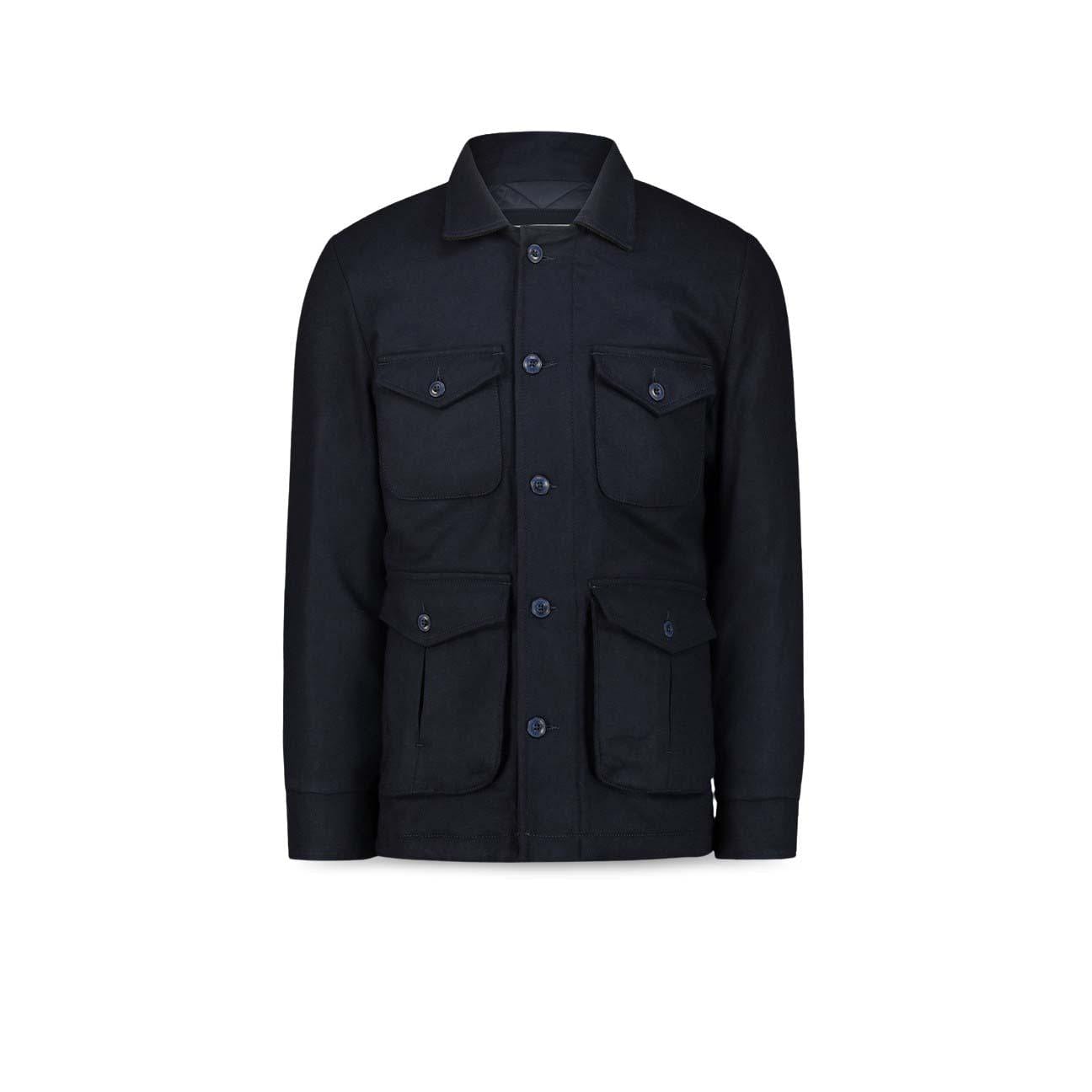 BL'KER Field Jacket uomo  in lana Blue