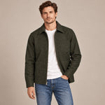 BL'KER Giacca uomo reversibile Elk in lana Donegal Verde Militare
