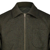 BL'KER Giacca uomo reversibile Elk in lana Donegal Verde Militare