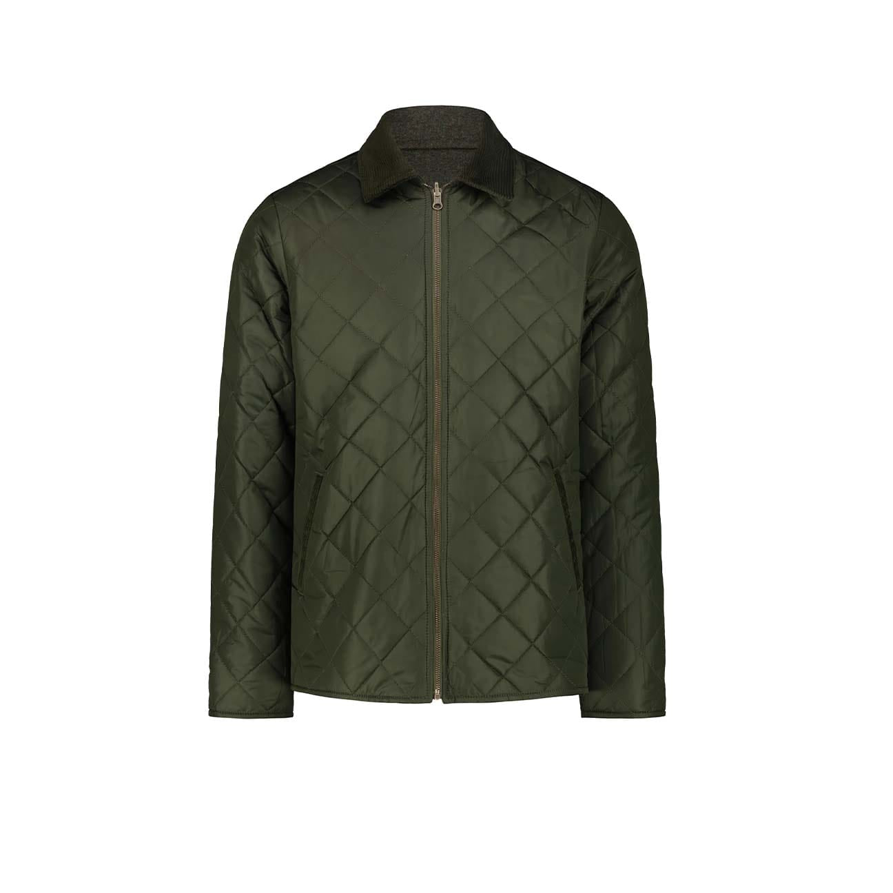 BL'KER Giacca uomo reversibile Elk in lana Donegal Verde Militare