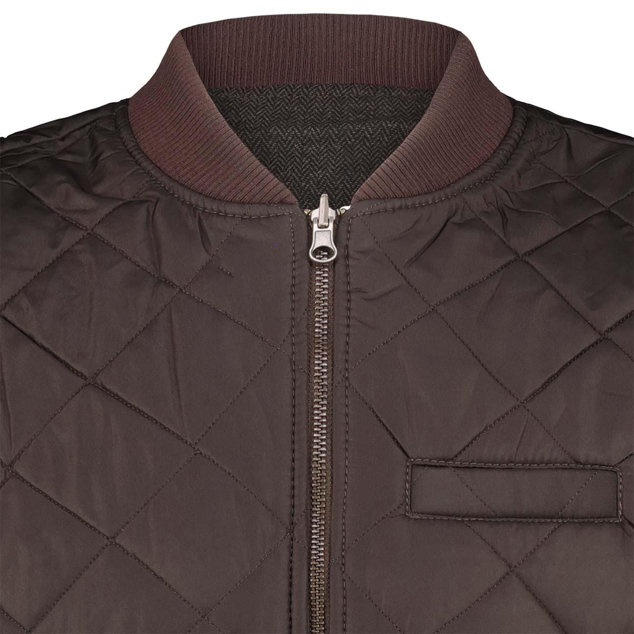 BL'KER Gilet reversibile in lana e nylon trapuntato Marrone