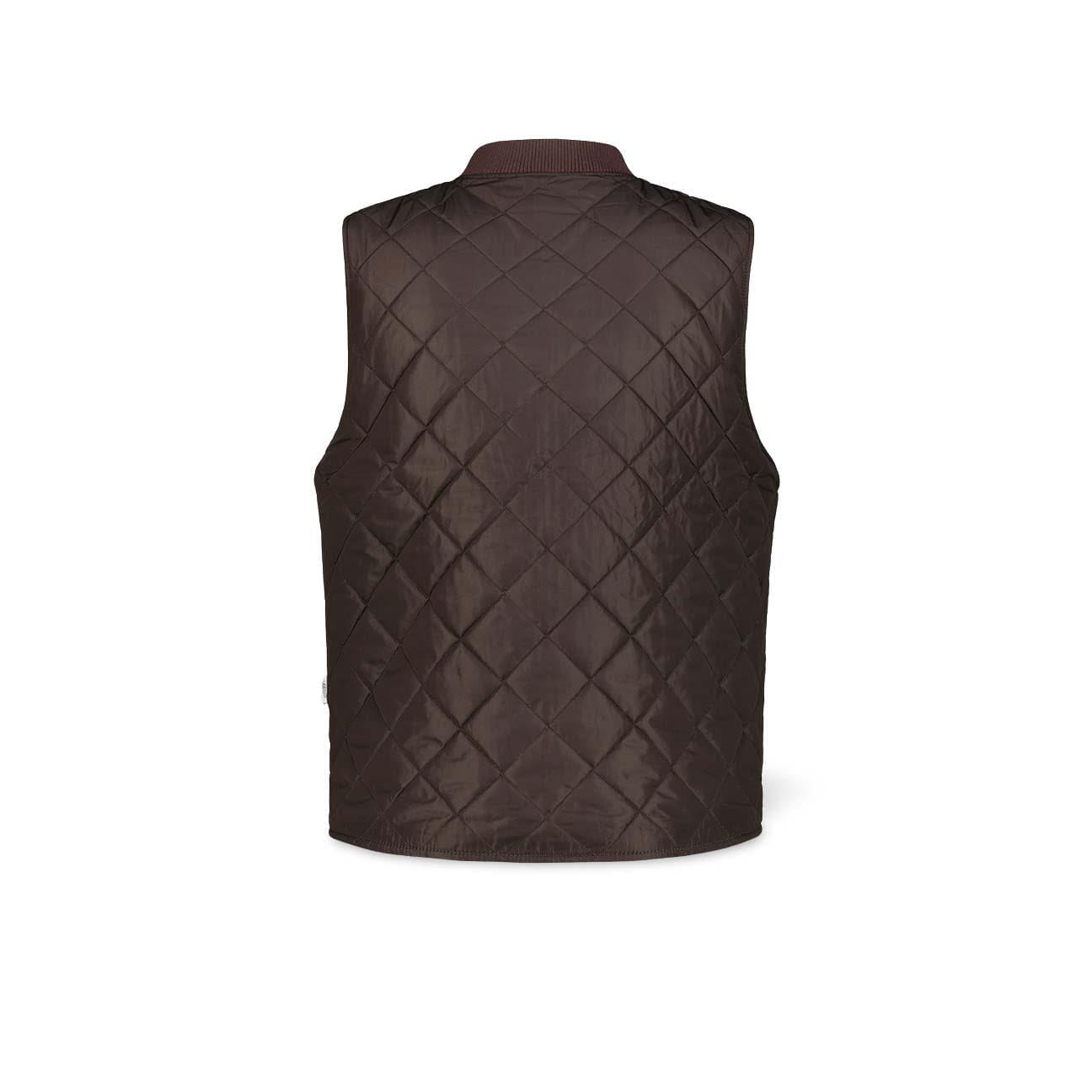 BL'KER Gilet reversibile in lana e nylon trapuntato Marrone