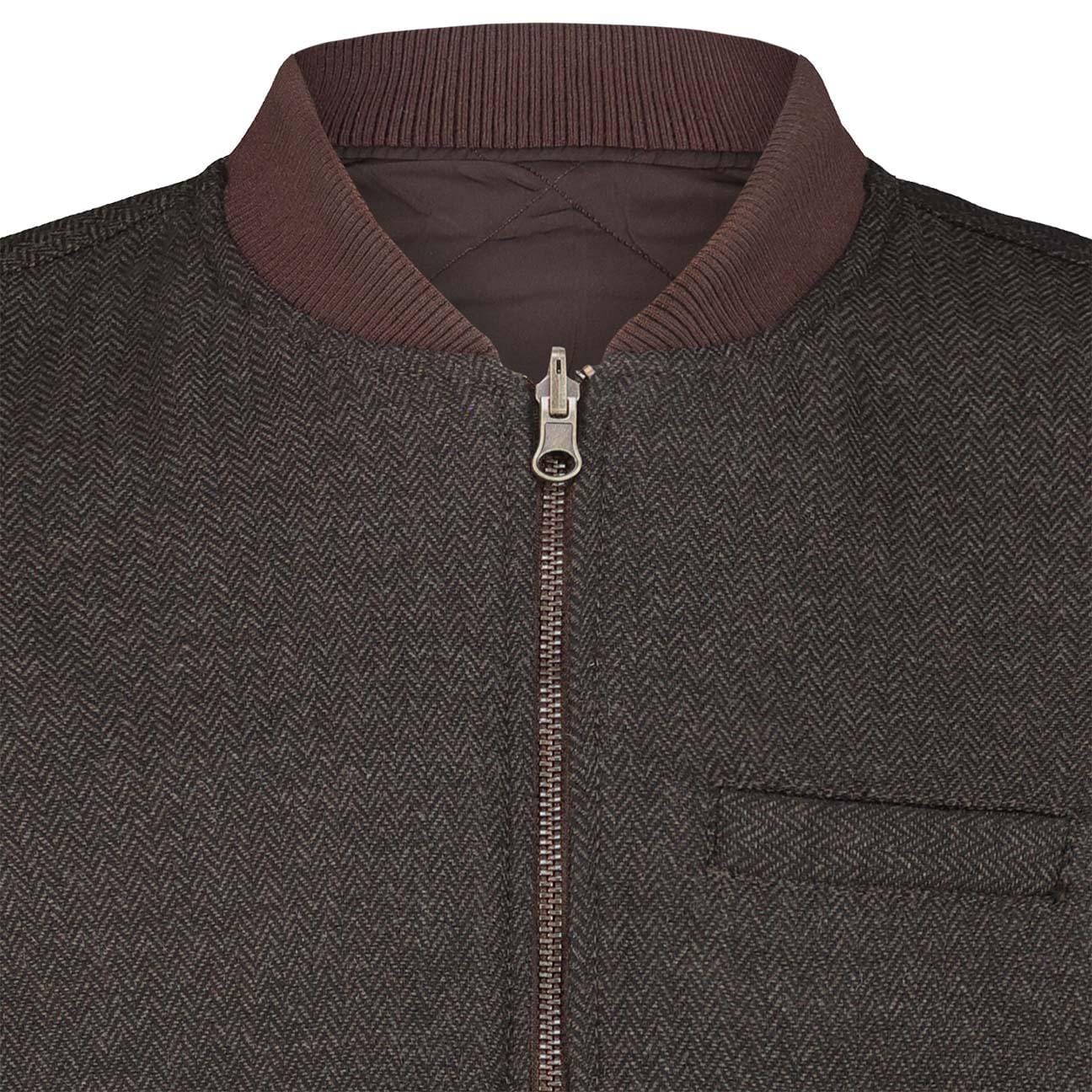 BL'KER Gilet reversibile in lana e nylon trapuntato Marrone