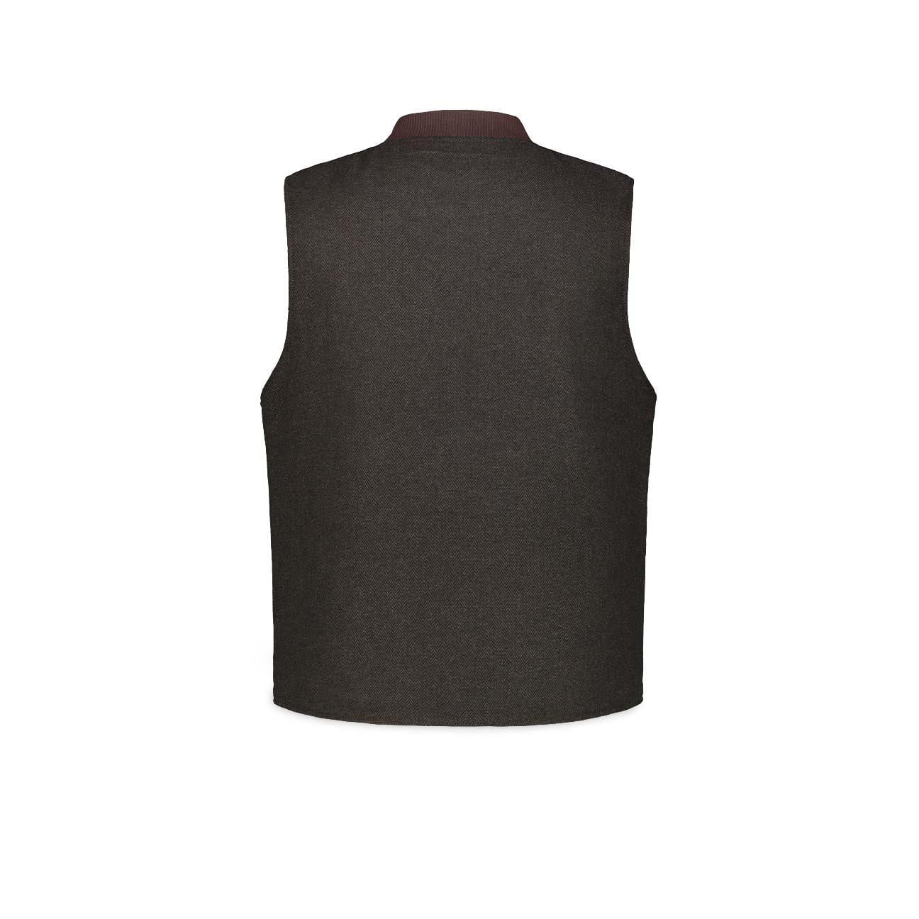 BL'KER Gilet reversibile in lana e nylon trapuntato Marrone