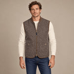 BL'KER Gilet uomo in lana boiled Dark Brown