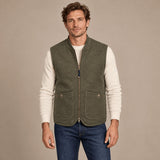 BL'KER Gilet uomo in lana boiled Green