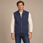 BL'KER Gilet uomo in lana boiled Navy