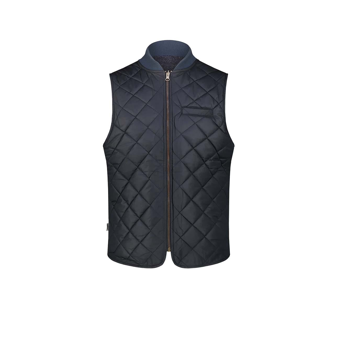 BL'KER Gilet uomo reversibile Owl in lana Donegal Blue