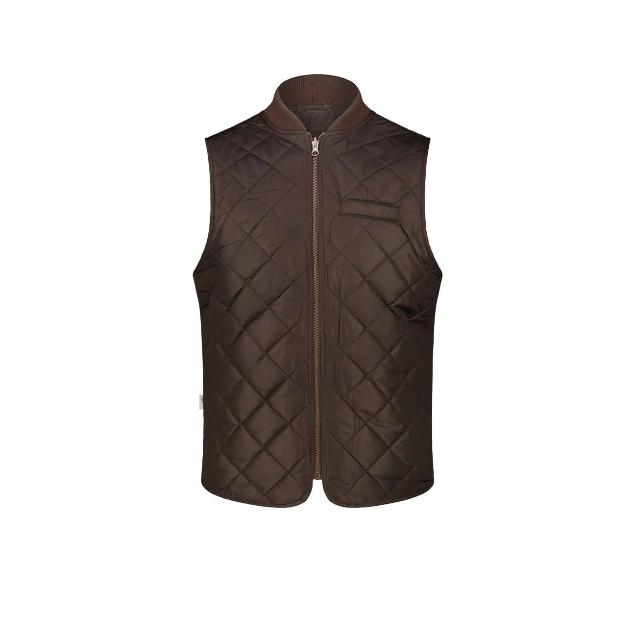 BL'KER Gilet uomo reversibile Owl in lana Donegal Marrone