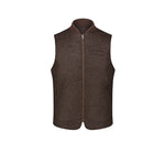 BL'KER Gilet uomo reversibile Owl in lana Donegal Marrone