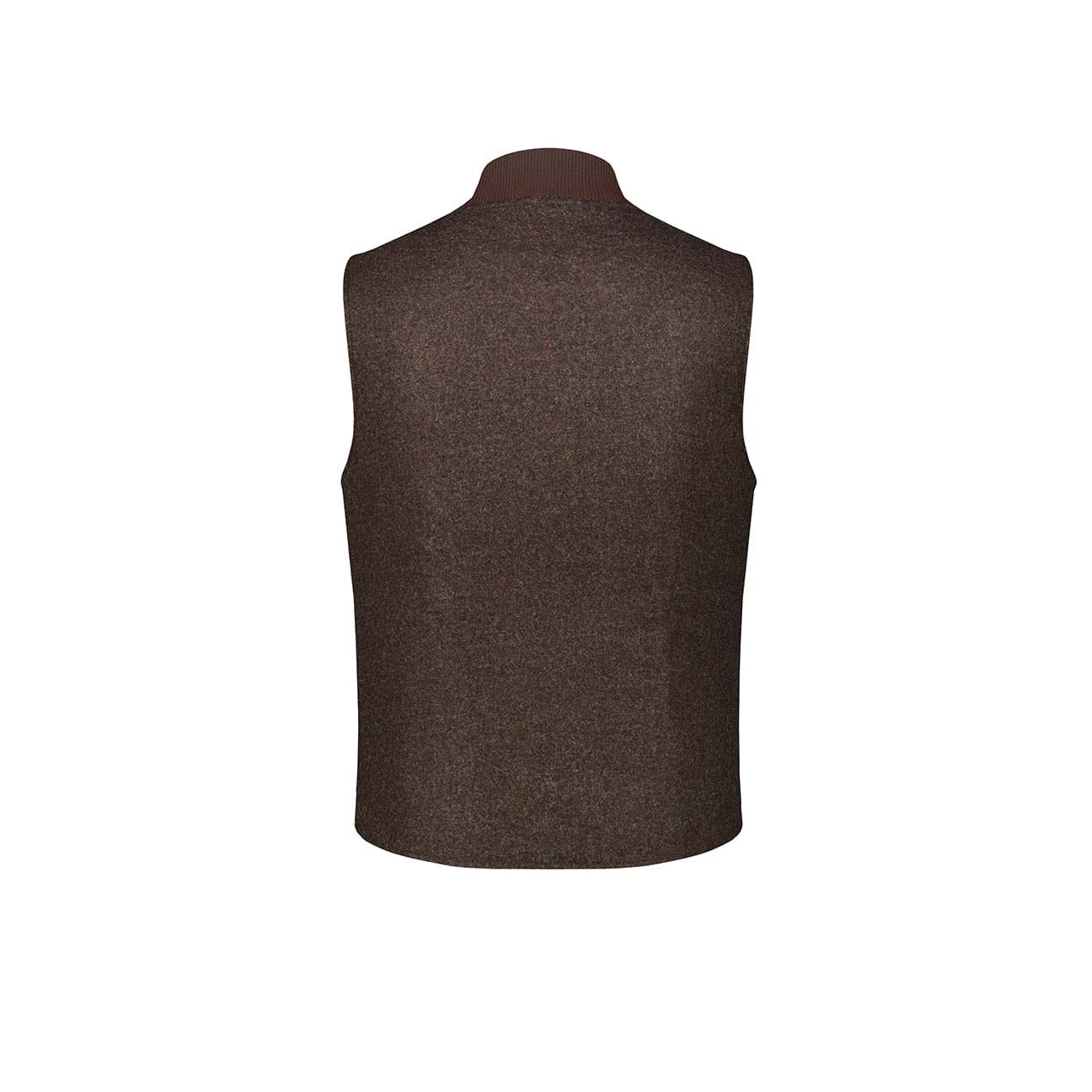 BL'KER Gilet uomo reversibile Owl in lana Donegal Marrone