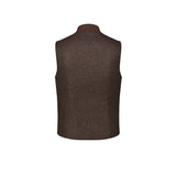BL'KER Gilet uomo reversibile Owl in lana Donegal Marrone