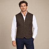 BL'KER Gilet uomo reversibile Owl in lana Donegal Marrone