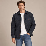 BL'KER Overshirt uomo in lana Hunter in Donegal Indigo