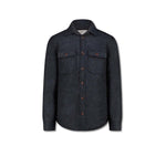 BL'KER Overshirt uomo in lana Hunter in Donegal Indigo