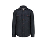 BL'KER Overshirt uomo in lana Hunter in Donegal Indigo