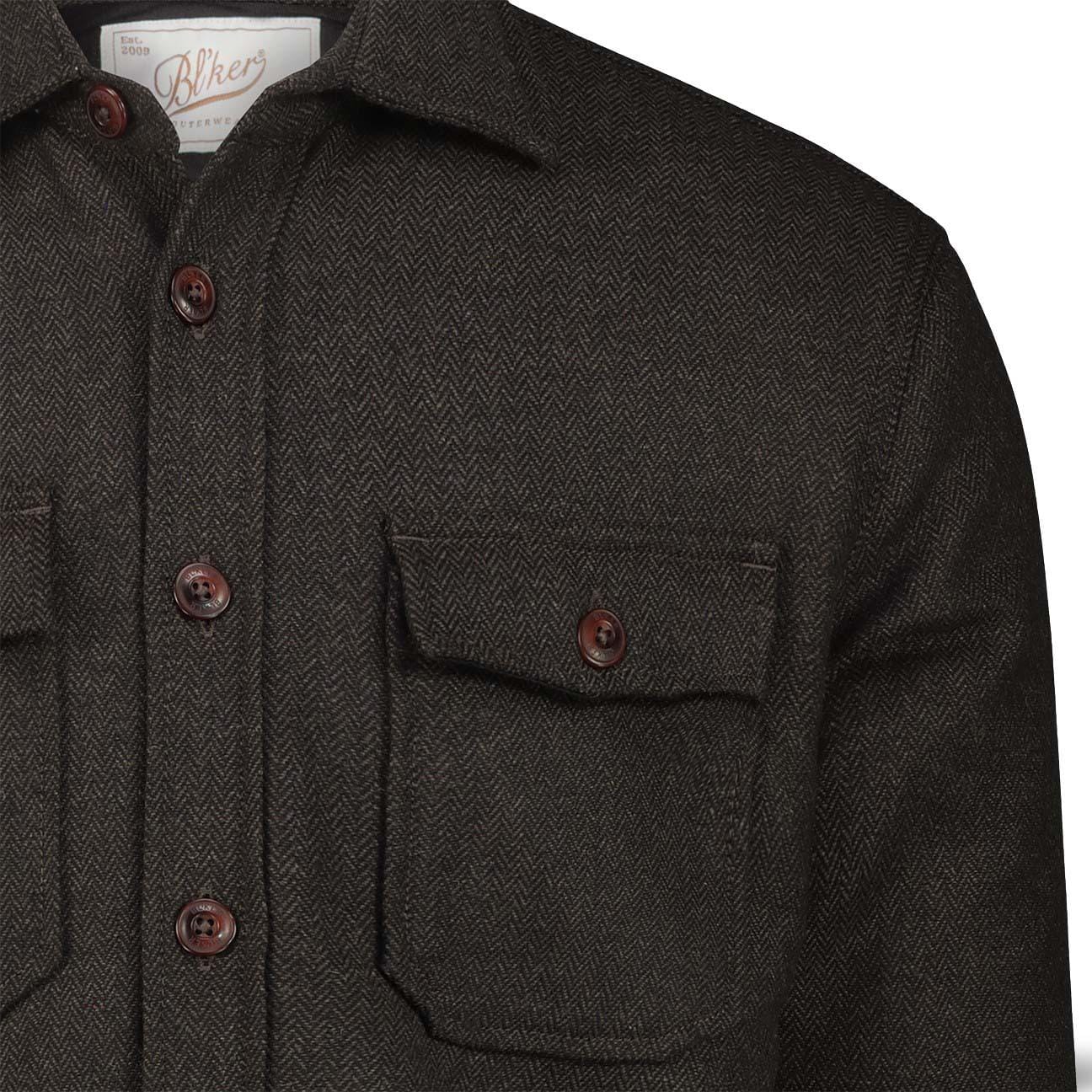 BL'KER Overshirt uomo in lana Marrone