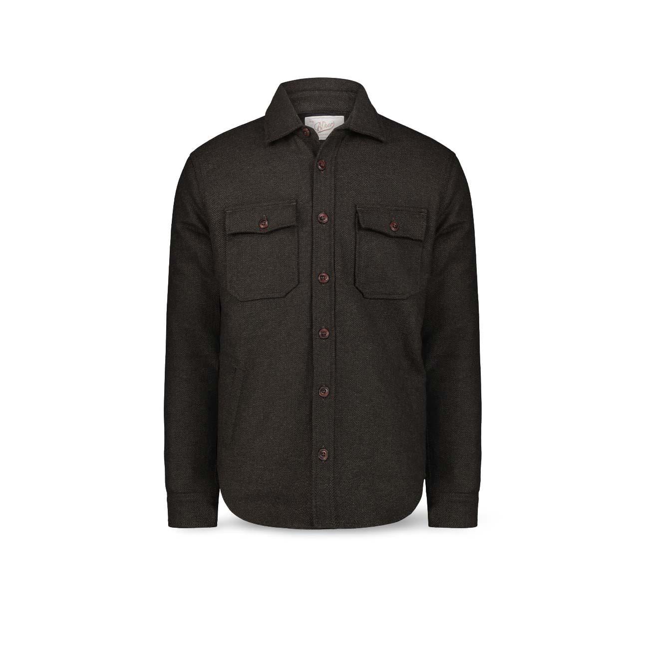 BL'KER Overshirt uomo in lana Marrone