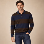 BL'KER Polo uomo a righe Blue e Marrone