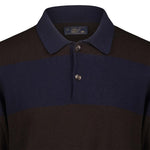 BL'KER Polo uomo a righe Blue e Marrone