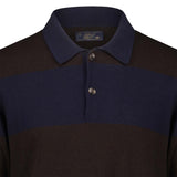 BL'KER Polo uomo a righe Blue e Marrone