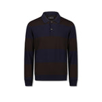 BL'KER Polo uomo a righe Blue e Marrone