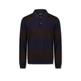BL'KER Polo uomo a righe Blue e Marrone