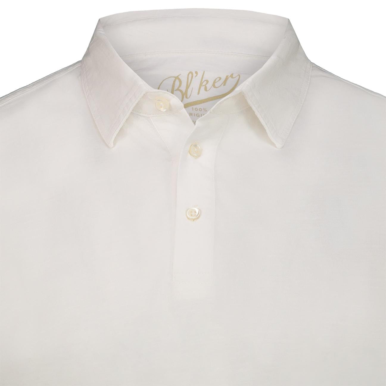 BL'KER Polo uomo in cotone fiammato Bianco