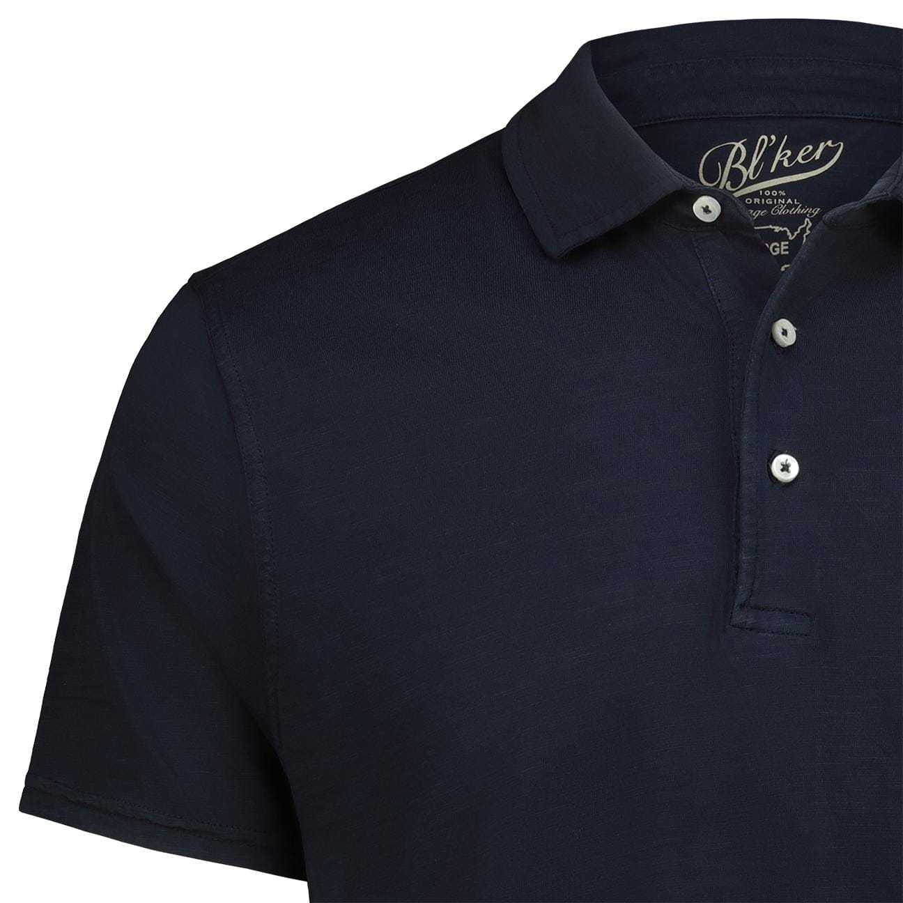 BL'KER Polo uomo in cotone fiammato Blue