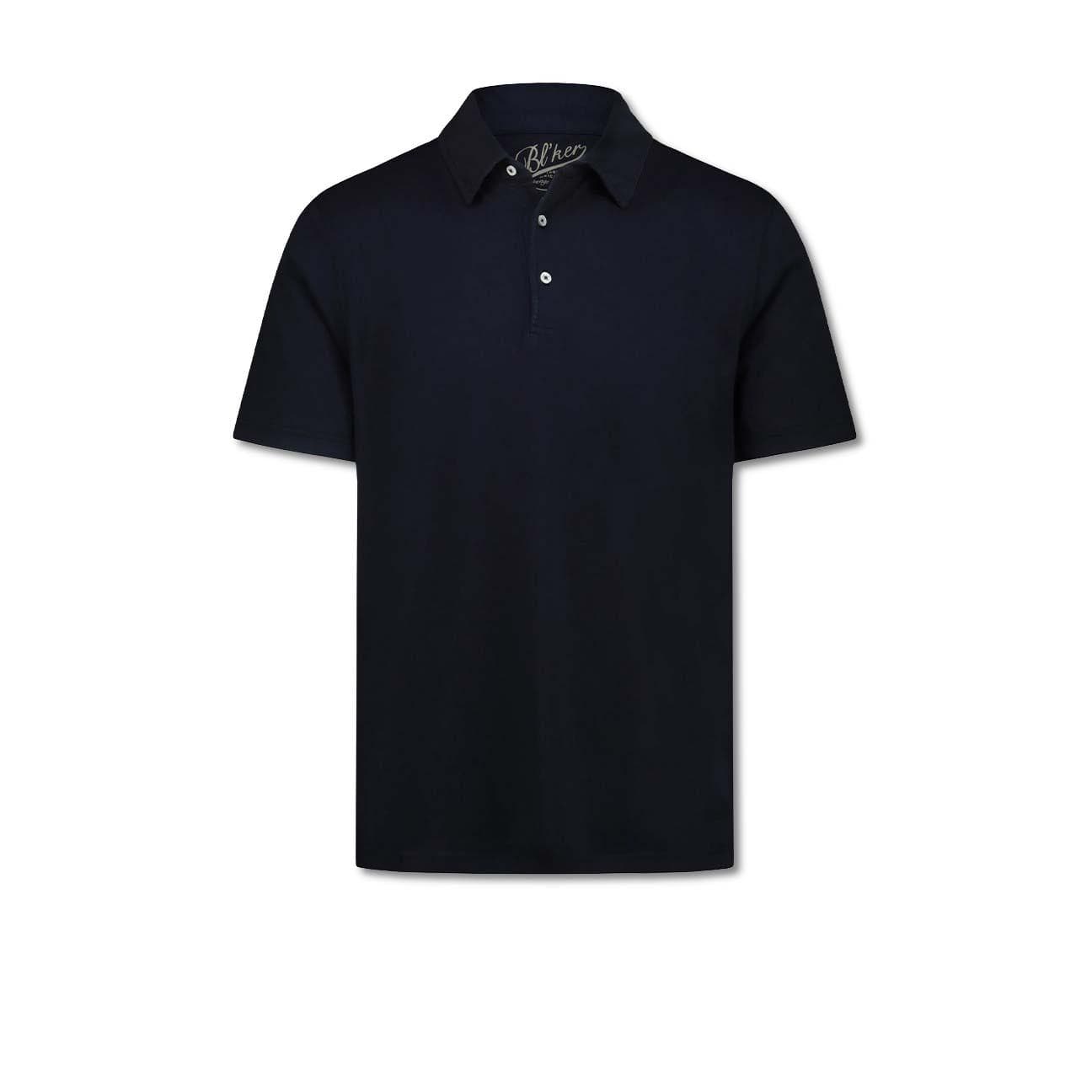 BL'KER Polo uomo in cotone fiammato Blue