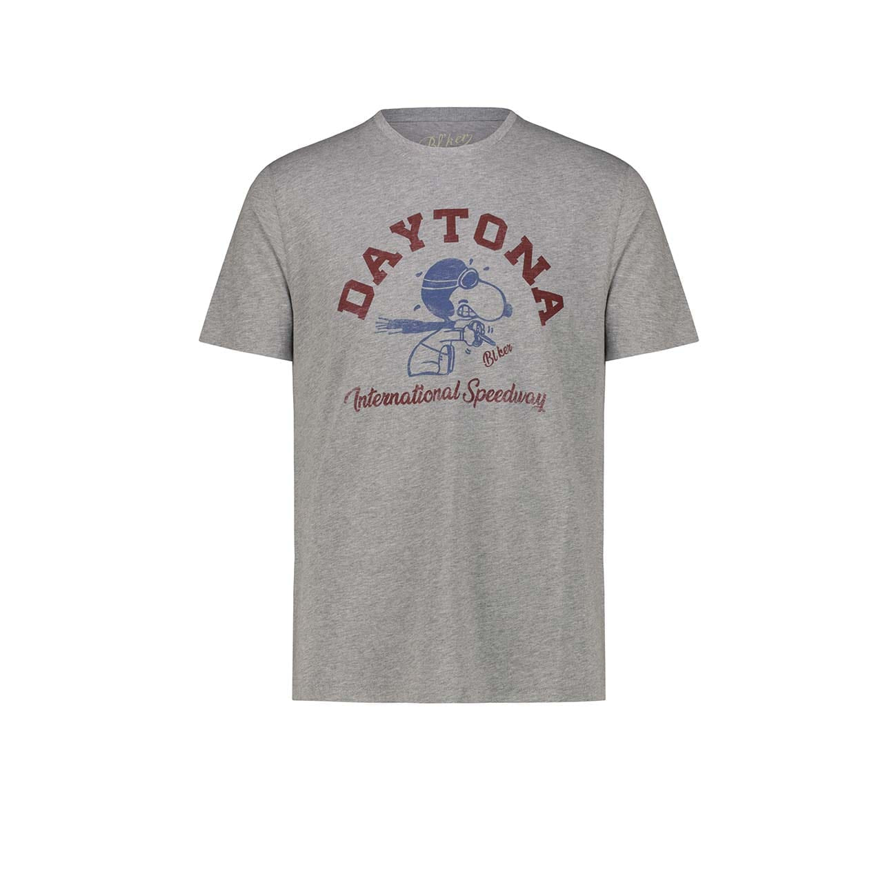 BL'KER T-Shirt uomo con grafica Daytona Snoopy  Grey Melange