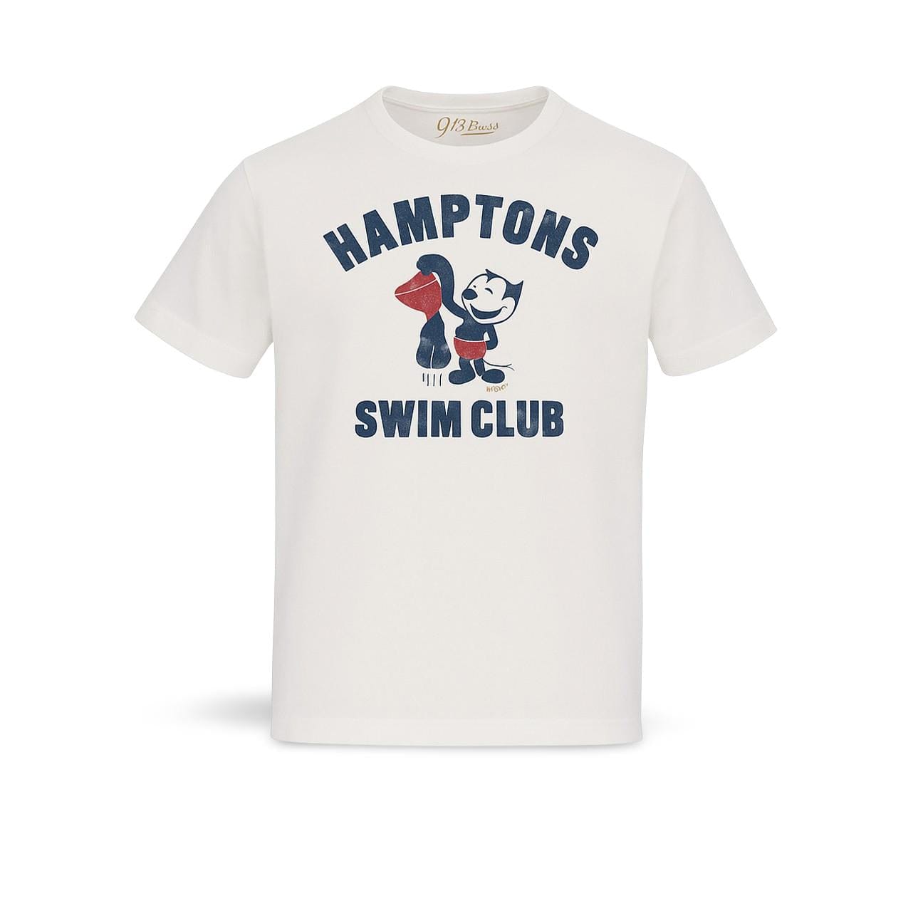 BL'KER T-Shirt uomo girocollo Hamptons Swim Club Bianco