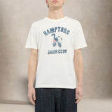 BL'KER T-Shirt uomo girocollo Hamptons Swim Club Bianco
