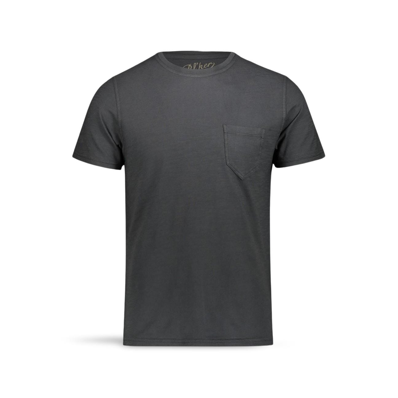 BL'KER T-Shirt uomo in cotone con taschino Nero Lavato