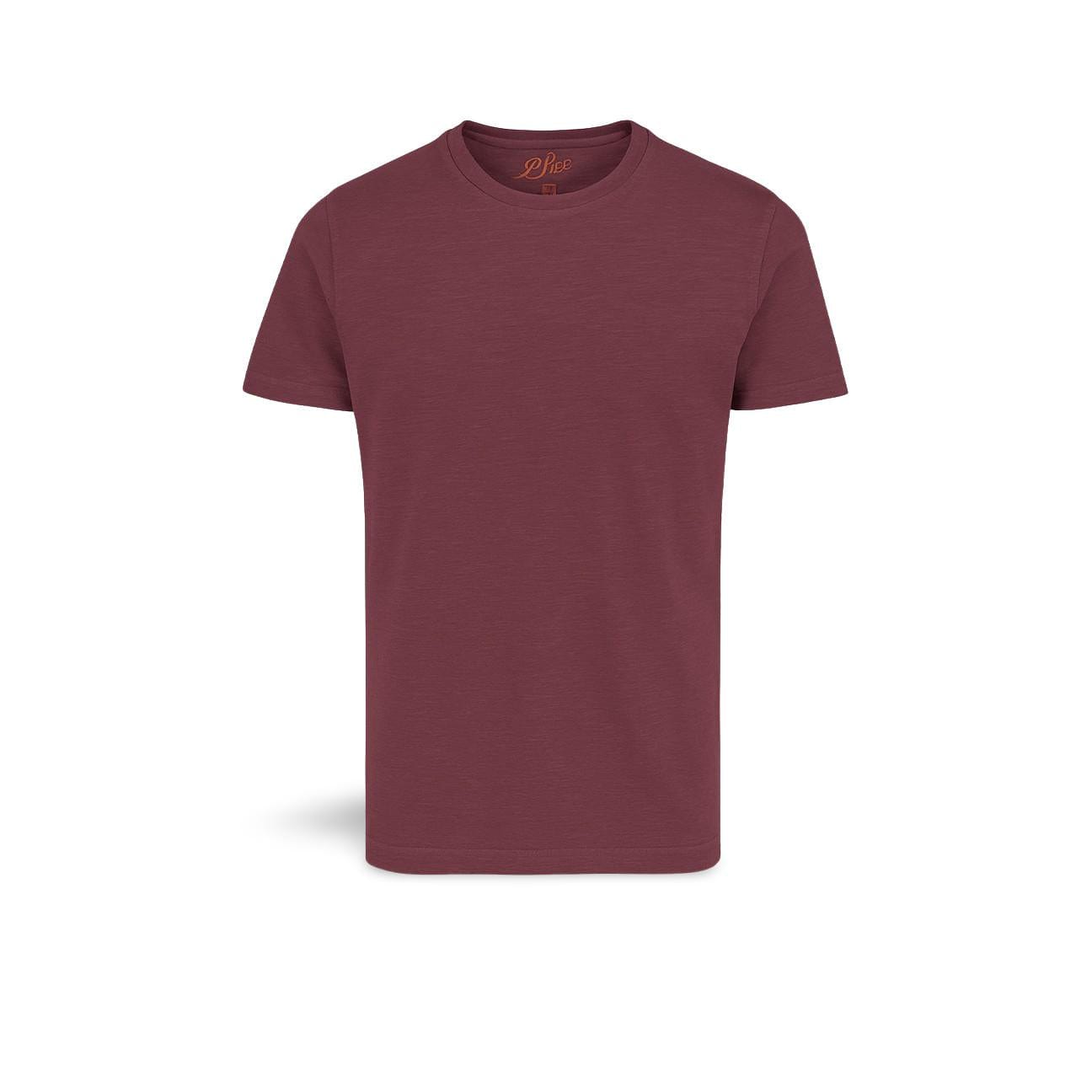 BL'KER T-Shirt uomo in cotone fiammato Bordeaux