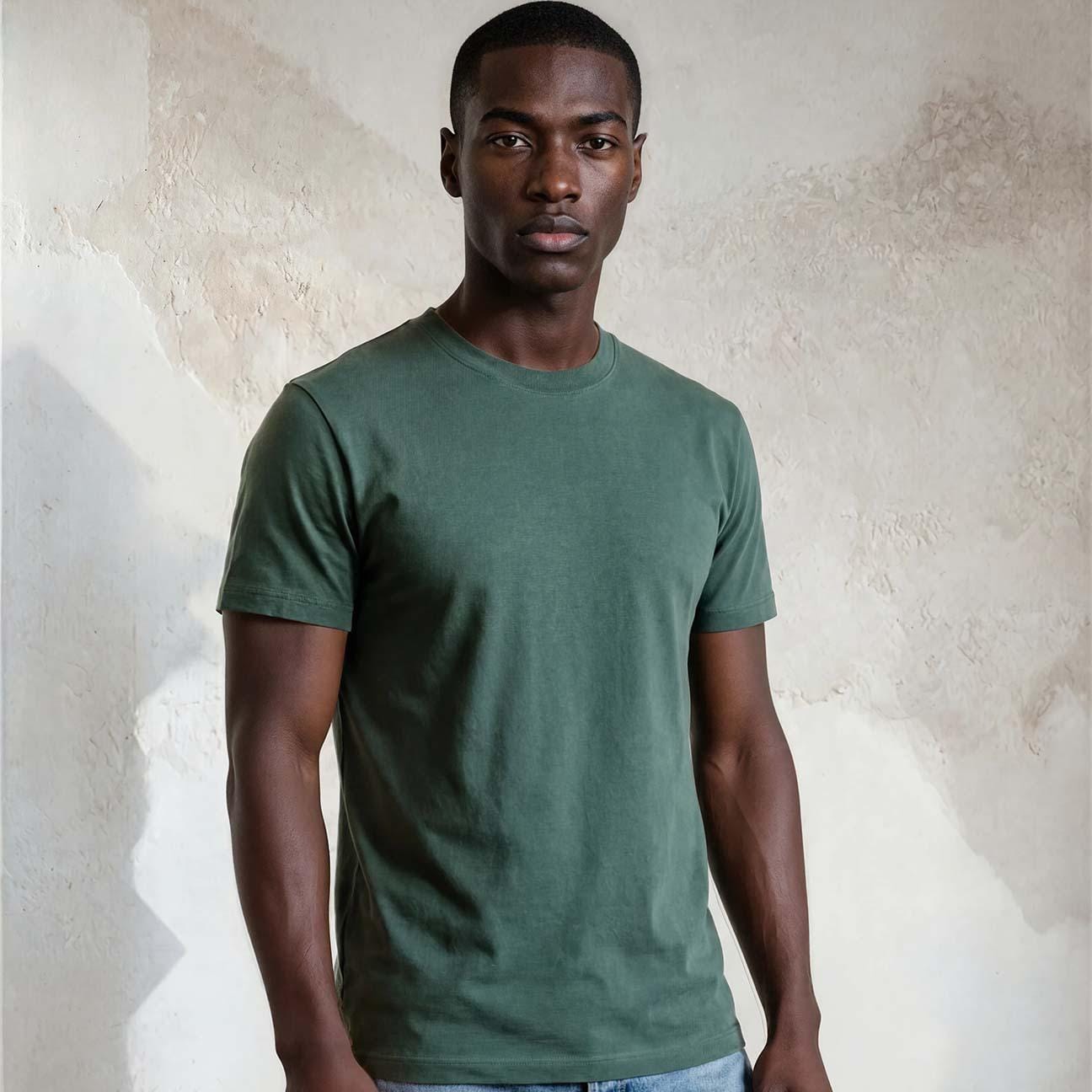 BL'KER T-Shirt uomo in cotone fiammato Verde