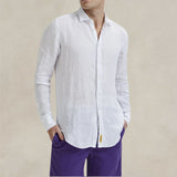 Bardford-Hemd aus weißem Leinen
