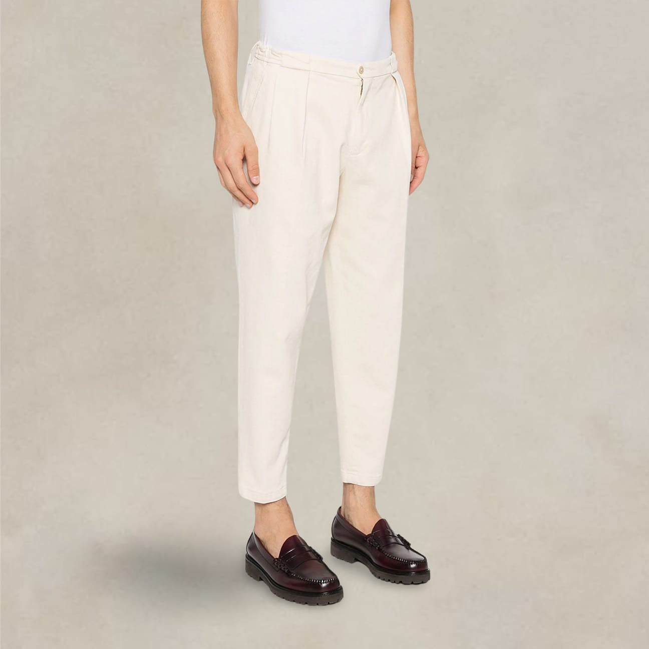 BRIGLIA1949 Pantalone uomo Portobello in twill Burro