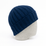 Broadway & Spring Berretto Fisherman  in cashmere 4 fili  unisex Cobalto