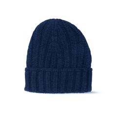 Broadway & Spring Berretto Fisherman  in cashmere 4 fili  unisex Cobalto