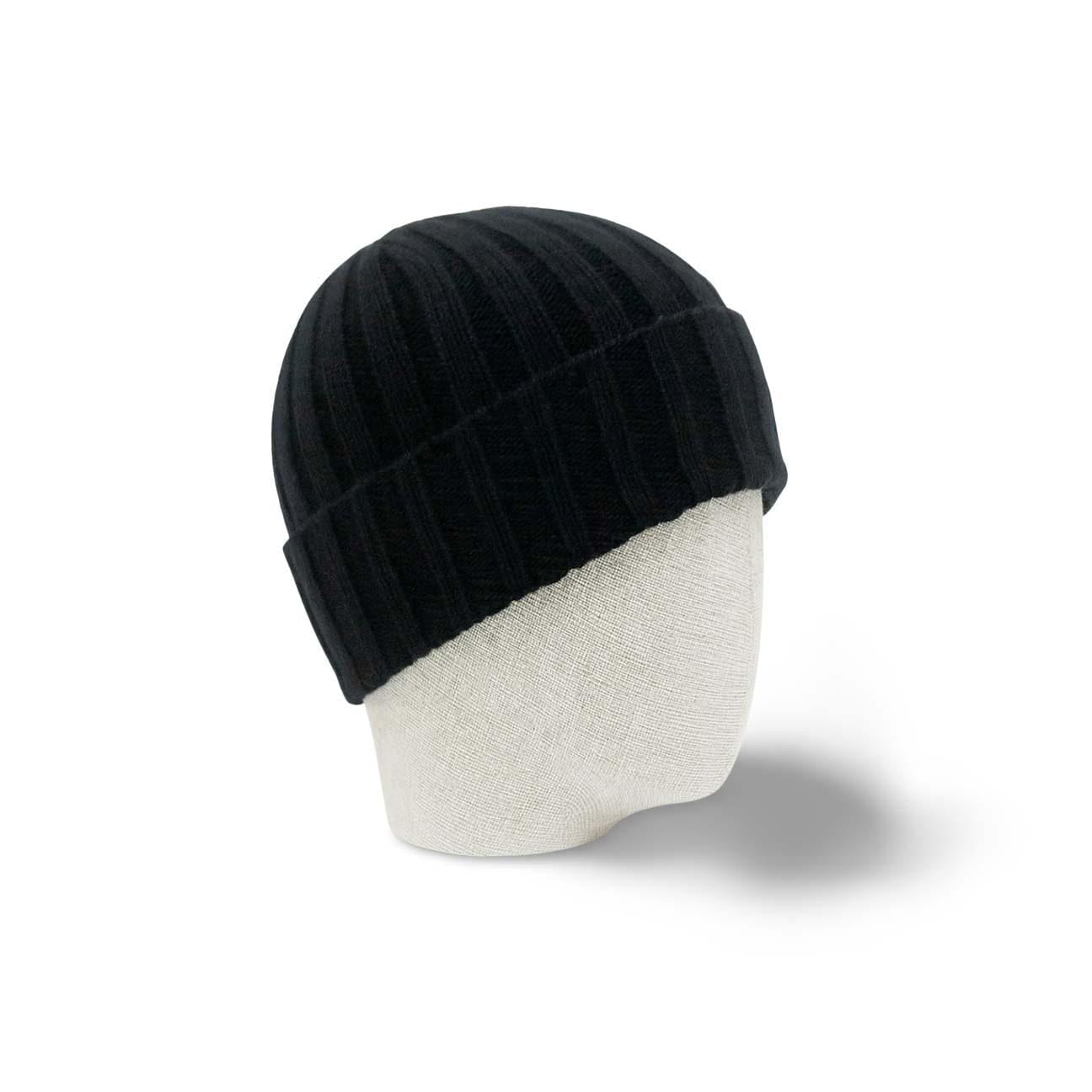 Broadway & Spring Berretto Fisherman  in cashmere unisex Nero