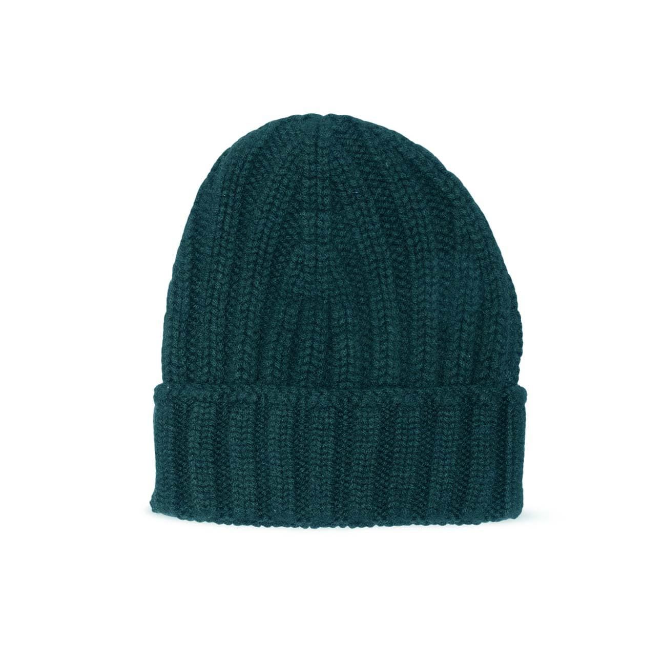 Broadway & Spring Berretto Fisherman  in cashmere unisex Verde Inglese