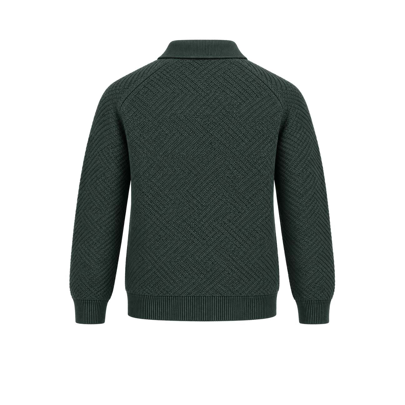 Broadway & Spring Cardigan uomo in pura lana Verde Inglese