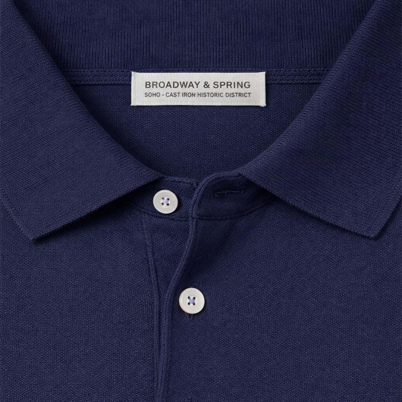 Broadway & Spring Polo uomo in cotone Blue
