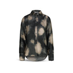 CALIBAN Camicia donna in seta Grigio e Beige