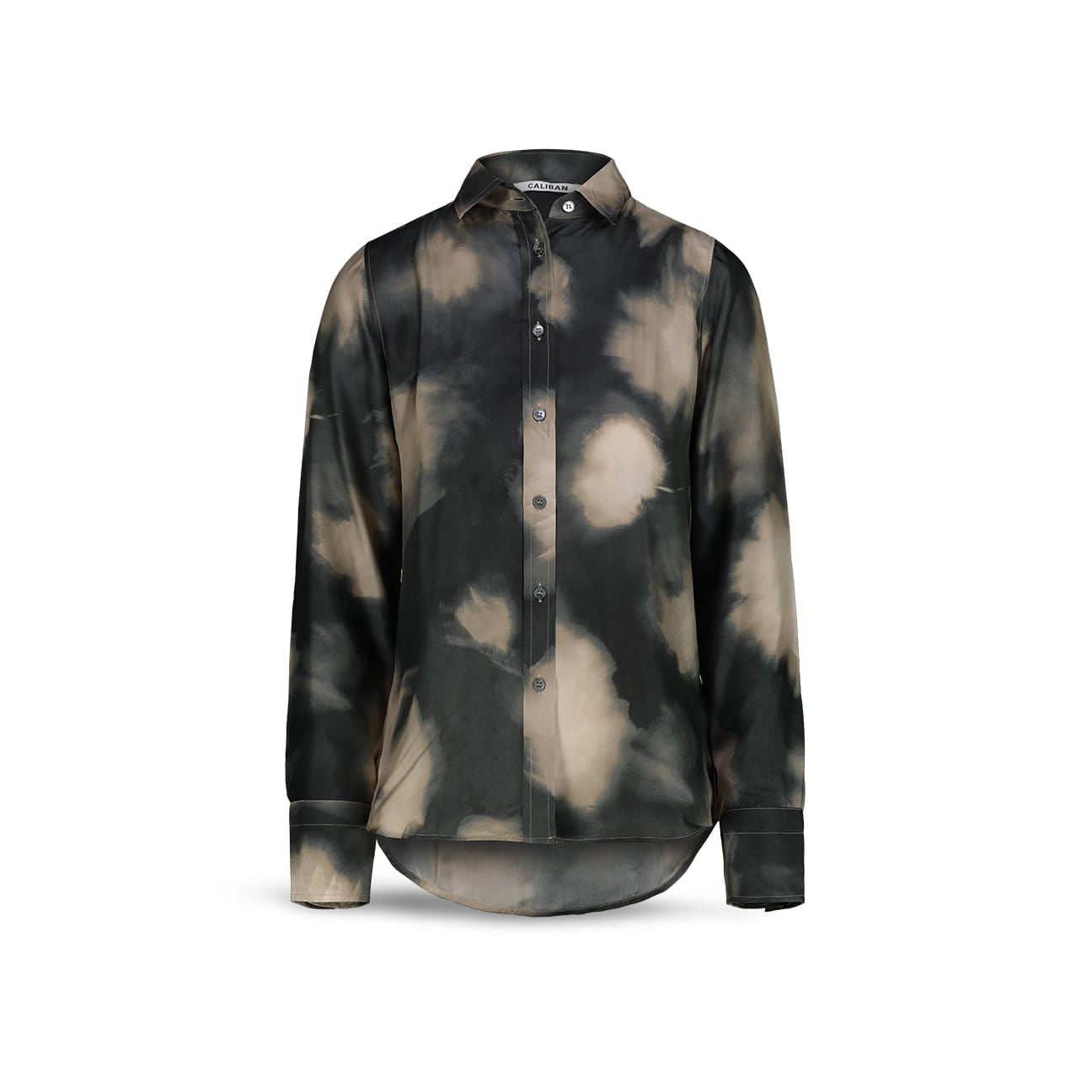 CALIBAN Camicia donna in seta Grigio e Beige