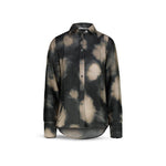 CALIBAN Camicia donna in seta Grigio e Beige