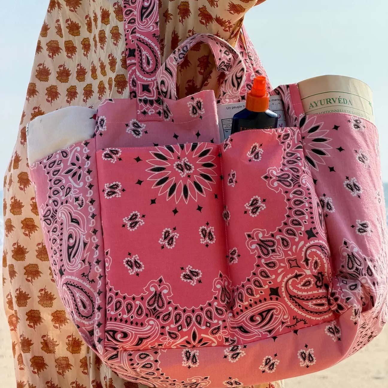 CALL IT BY YOUR NAME BorsaPicnic  in bandana matelassè Rosa