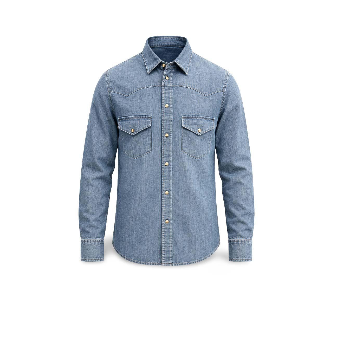 CHESAPEAKE'S Camicia uomo Texana  in denim Bleach