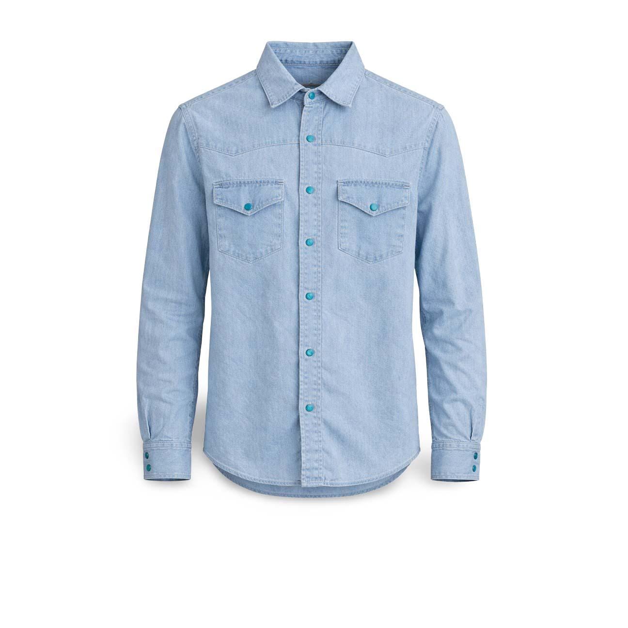 CHESAPEAKE'S Camicia uomo Texana  in denim Chambray